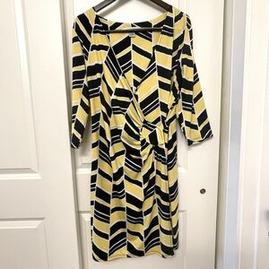 AA Studio Women's Midi Streachable Wrap V Neck 3/4 Sleeves Dress Size 14/ L
